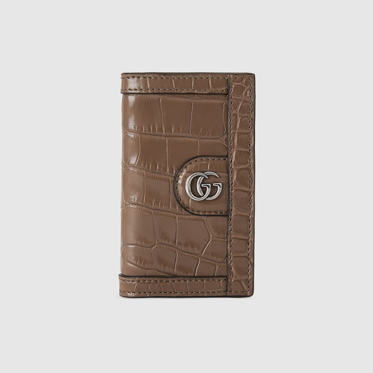 751989.EZIBG.2351.001.080.0000.Light Crocodile card case with Double G